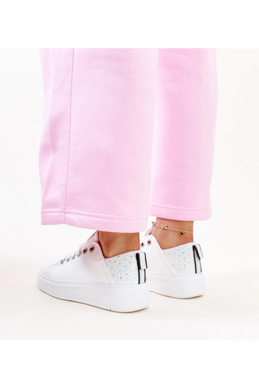 Weiß-silberne Sneakers mit Zirkonia... Weiß-silberne Sneakers mit Zirkonia...