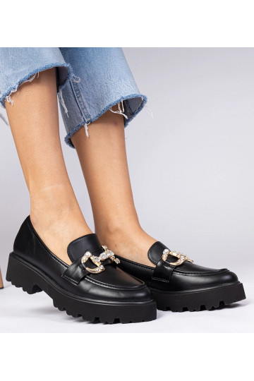 Schwarze elegante Mokassins...