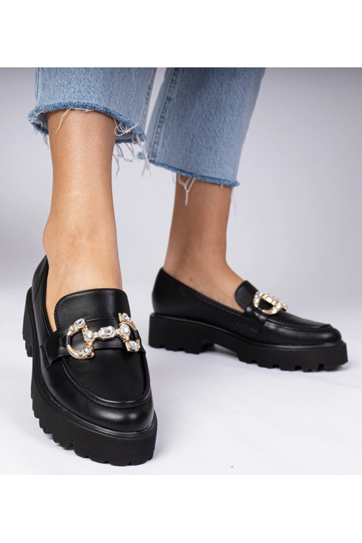 Schwarze elegante Mokassins mit...