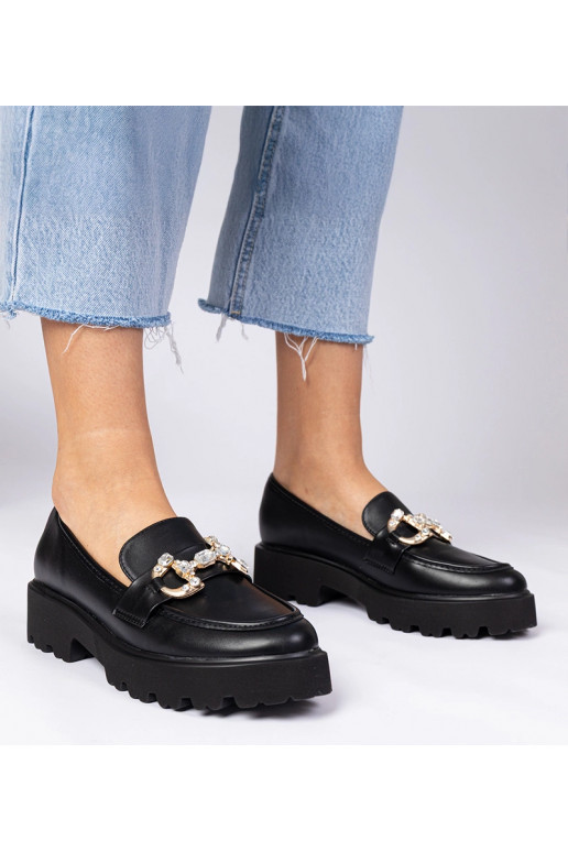 Schwarze elegante Mokassins mit...