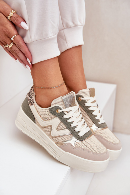 Turnschuhe Feminin mit einer Plattform mit Leopardenfellmuster grüne Farbe Lorori Turnschuhe Feminin mit einer Plattform mit Leopardenfellmuster grüne Farbe Lorori