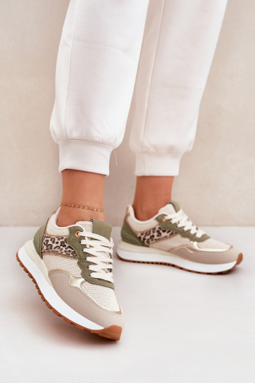 Turnschuhe Feminin und Schriften mit einer Plattform grüne Farbe Davinara 2