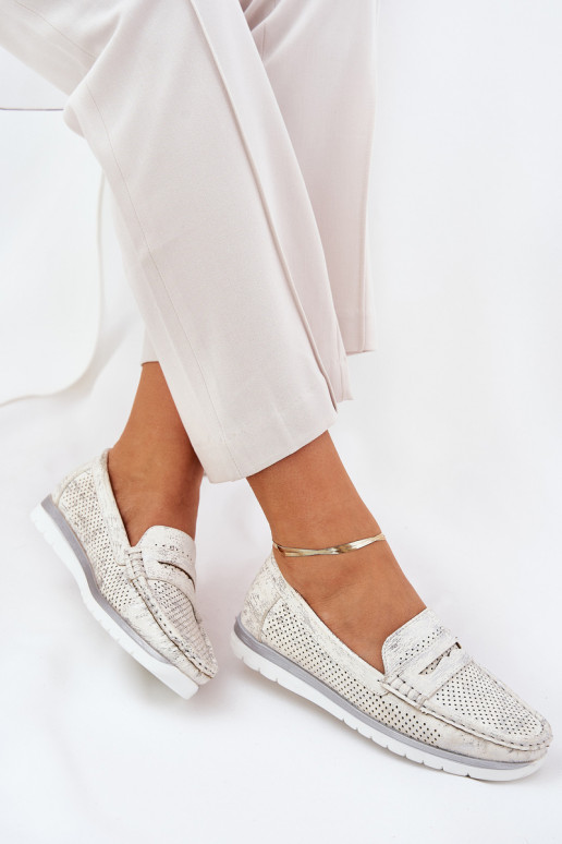 Bralithia Mokassins aus eco Leder in Silber