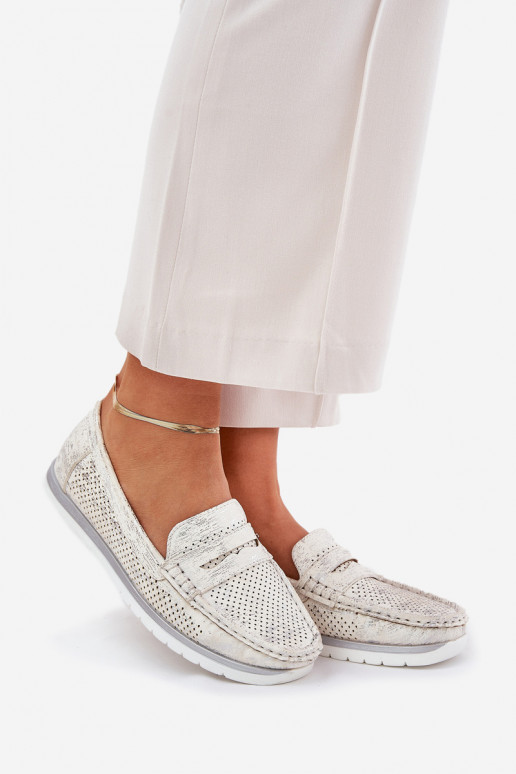 Bralithia Mokassins aus eco Leder in Silber