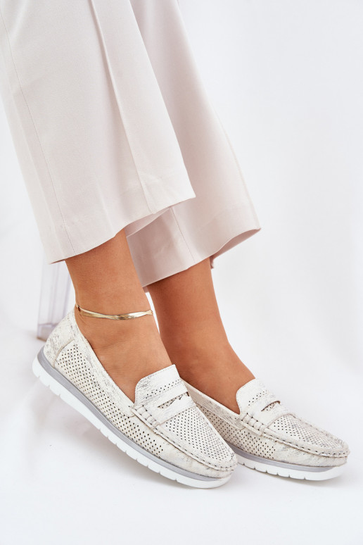 Bralithia Mokassins aus eco Leder in Silber