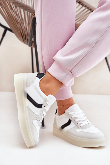 Niedrige Sneaker-Modell Schuhe mit Plateau weiße Telmira 2