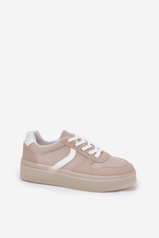 Niedrig Sneakers Stilvollllschuhe Feminin mit einer Plattform Beige Telmira Niedrig Sneakers Stilvollllschuhe Feminin mit einer Plattform Beige Telmira