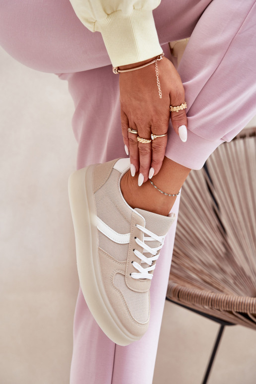 Niedrig Sneakers Stilvollllschuhe Feminin mit einer Plattform Beige Telmira Niedrig Sneakers Stilvollllschuhe Feminin mit einer Plattform Beige Telmira