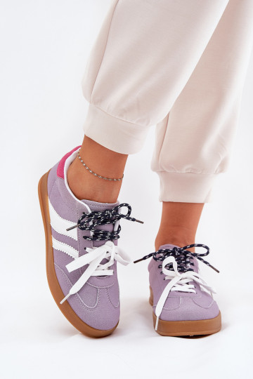 Niedrig Sneakers Stilvollllschuhe Feminin Z PodZuójnym Schnürungm Violette Farbe Ventus