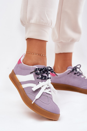 Niedrig Sneakers Stilvollllschuhe Feminin Z PodZuójnym Schnürungm Violette Farbe Ventus 2