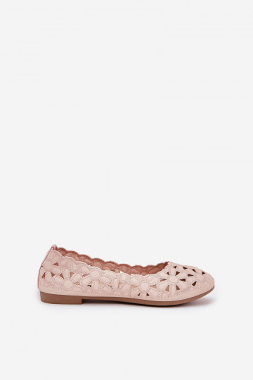 mit durchbrochenen Elementen Ballerinas Kindisch mit Glanz pinke Farbe Zindira 2