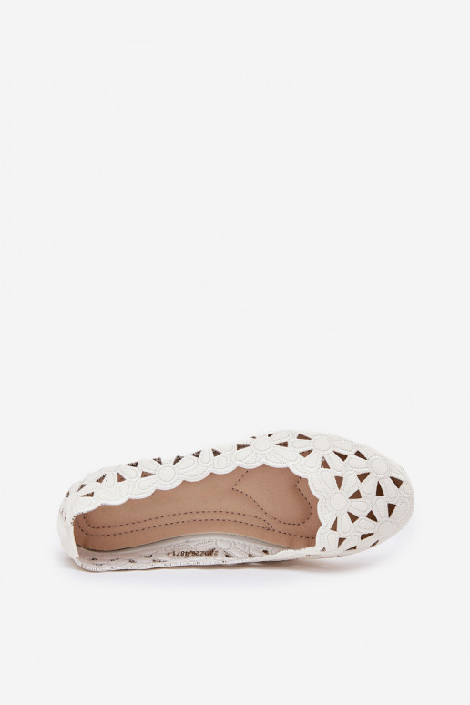 mit durchbrochenen Elementen Ballerinas Kindisch mit Glanz Zueiße Farbe Zindira