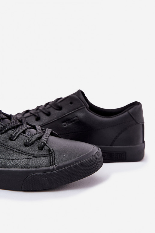 Männlich Klassisches Stilvollll Turnschuhe mit flacher Sohle aus Öko-Leder Big Star NN174252 schZuarze Farbe Männlich Klassisches Stilvollll Turnschuhe mit flacher Sohle aus Öko-Leder Big Star NN174252 schZuarze Farbe