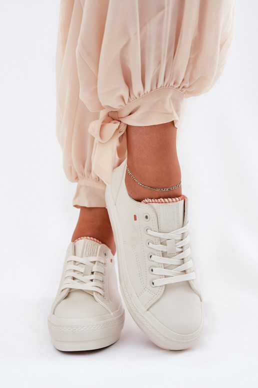 Freizeitschuhe mit einer Plattform aus Öko-Leder Big Star RR274A297 elfenbeinfarbe Freizeitschuhe mit einer Plattform aus Öko-Leder Big Star RR274A297 elfenbeinfarbe