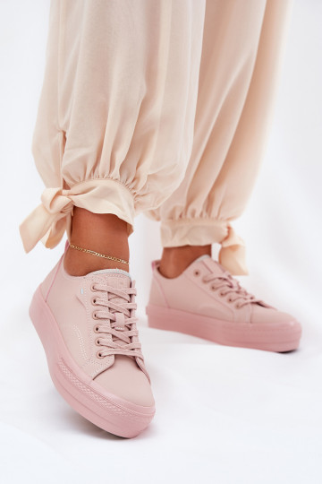 Freizeitschuhe mit einer Plattform aus Öko-Leder Big Star RR274A294 pinke Farbe 2