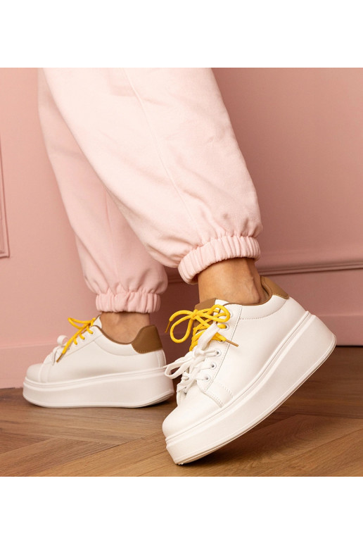 Weiß-braune Sportsneaker auf...