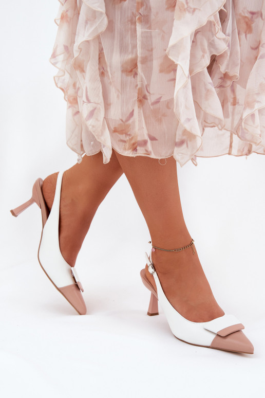 Eleganter Stil hochhackige Schuhe mit Ornamenten Eko Haut Zueiße Farbe Ottoles