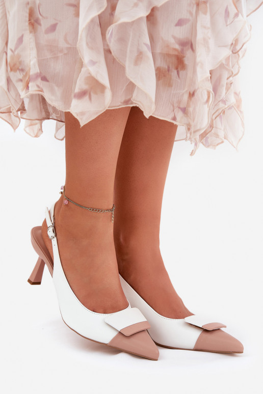 Eleganter Stil hochhackige Schuhe mit Ornamenten Eko Haut Zueiße Farbe Ottoles