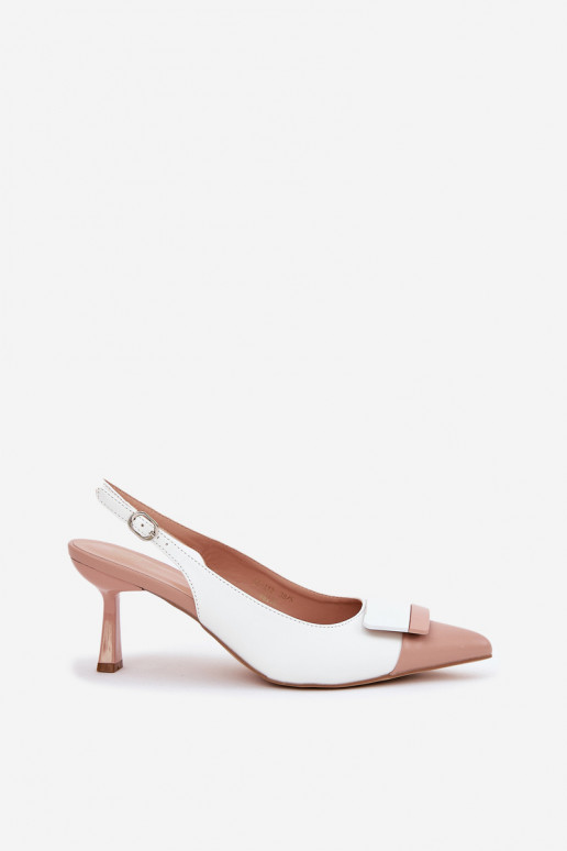 Eleganter Stil hochhackige Schuhe mit Ornamenten Eko Haut Zueiße Farbe Ottoles