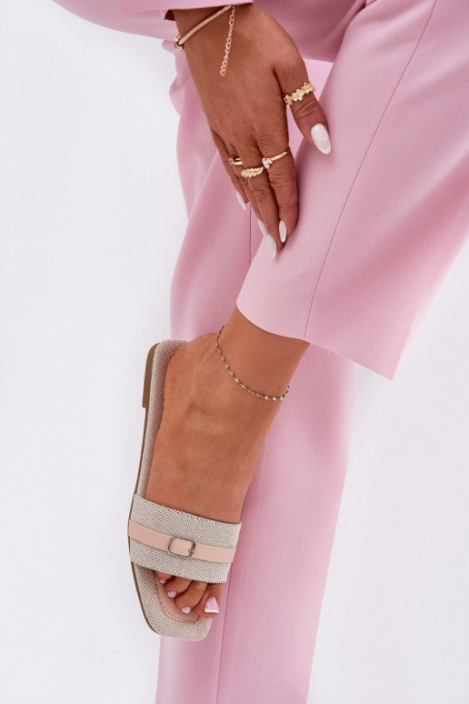 gleichschenklig Damenhausschuhe mit Riemen I mit Schnallen Beige Zilina gleichschenklig Damenhausschuhe mit Riemen I mit Schnallen Beige Zilina