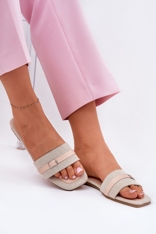 gleichschenklig Damenhausschuhe mit Riemen I mit Schnallen Beige Zilina gleichschenklig Damenhausschuhe mit Riemen I mit Schnallen Beige Zilina