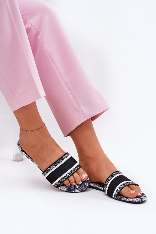 Gemustert gleichschenklig Damenhausschuhe schZuarze Farbe Leysi Gemustert gleichschenklig Damenhausschuhe schZuarze Farbe Leysi