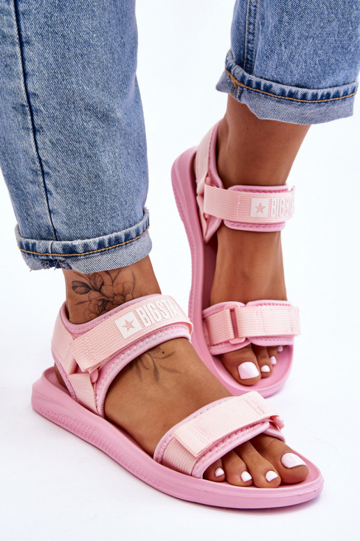 Feminin Sportlicher Stil Sandalen Big Star LL274729 pinke Farbe Feminin Sportlicher Stil Sandalen Big Star LL274729 pinke Farbe