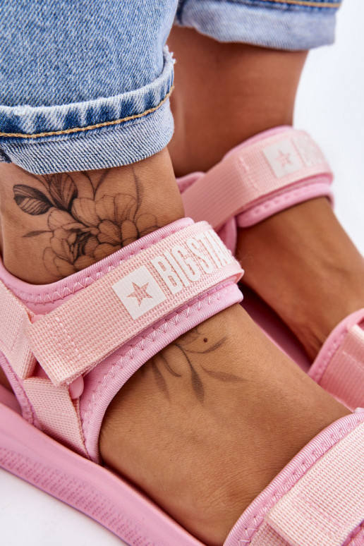 Feminin Sportlicher Stil Sandalen Big Star LL274729 pinke Farbe Feminin Sportlicher Stil Sandalen Big Star LL274729 pinke Farbe