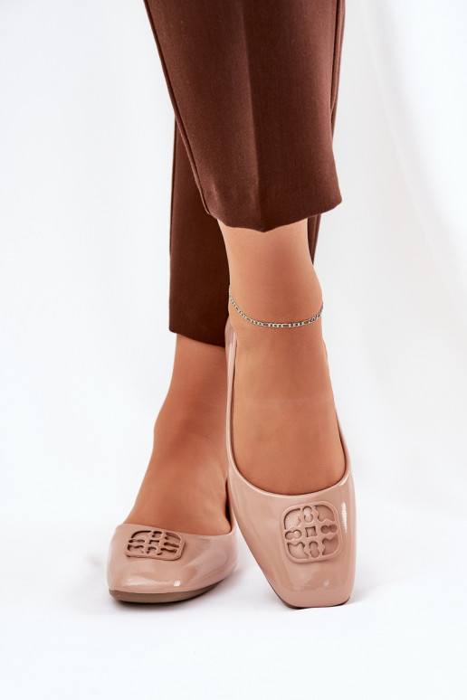mit Lackeffekt Eleganter Stil Ballerinas Feminin Mit Dekorationen Detalem Vinceza 17377 Beige mit Lackeffekt Eleganter Stil Ballerinas Feminin Mit Dekorationen Detalem Vinceza 17377 Beige