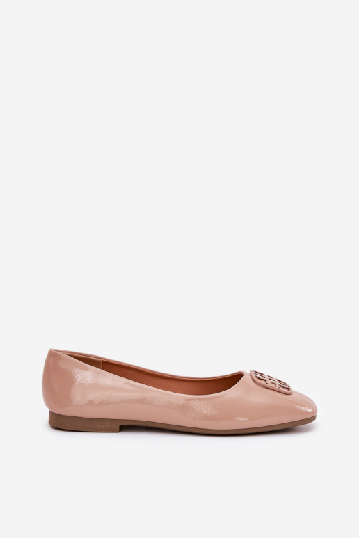 mit Lackeffekt Eleganter Stil Ballerinas Feminin Mit Dekorationen Detalem Vinceza 17377 Beige mit Lackeffekt Eleganter Stil Ballerinas Feminin Mit Dekorationen Detalem Vinceza 17377 Beige