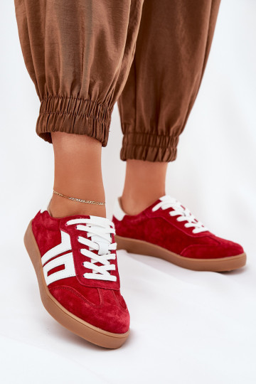 Sneakers Stilvollllschuhe Turnschuhe aus INildleder Vinceza 79517 rote Farbe