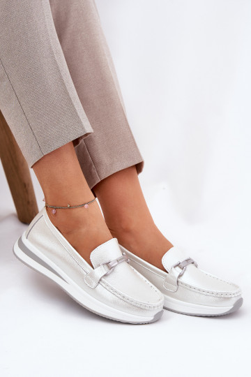 Haut Mokassins für Damen S.Barski GR51-598 Perlmutt