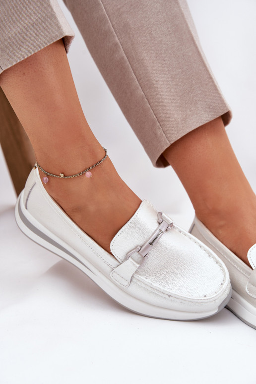 Haut Mokassins für Damen S.Barski GR51-598 Perlmutt