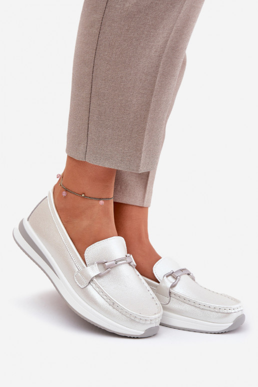 Haut Mokassins für Damen S.Barski GR51-598 Perlmutt