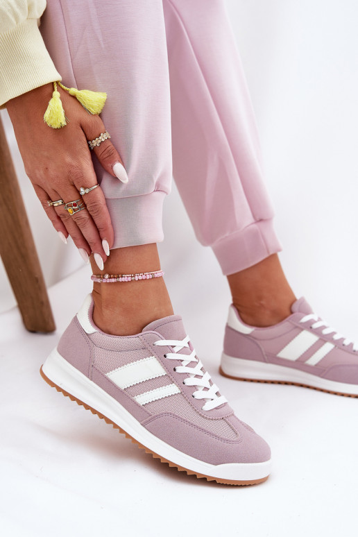 Sneakers Stilvollllschuhe Feminin Z aus Öko-INildlederu Violette Farbe Es mussrinils