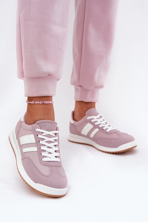 Sneakers Stilvollllschuhe Feminin Z aus Öko-INildlederu Violette Farbe Es mussrinils