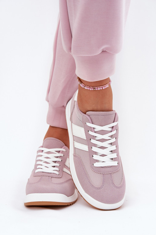 Sneakers Stilvollllschuhe Feminin Z aus Öko-INildlederu Violette Farbe Es mussrinils