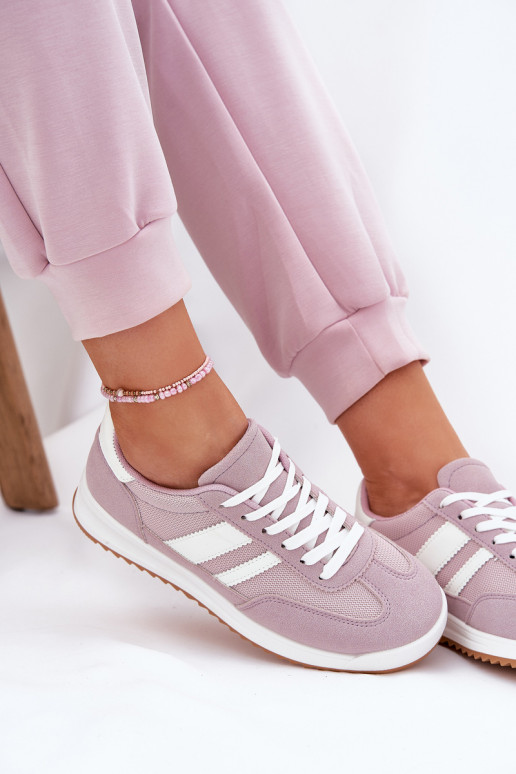 Sneakers Stilvollllschuhe Feminin Z aus Öko-INildlederu Violette Farbe Es mussrinils