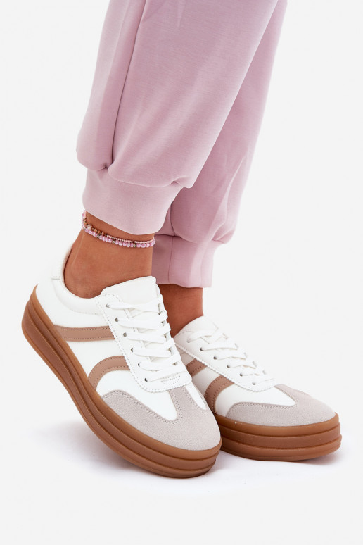 Sneakers Stilvollllschuhe Feminin mit einer Plattform Zueiße Farbe Tolianna