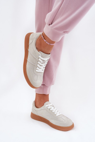 aus INildleder Niedrig Sneakers Stilvollllschuhe Feminin graue Farbe Paliana 2