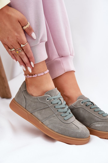 aus INildleder Niedrig Sneakers Stilvollllschuhe Feminin grüne Farbe Paliana