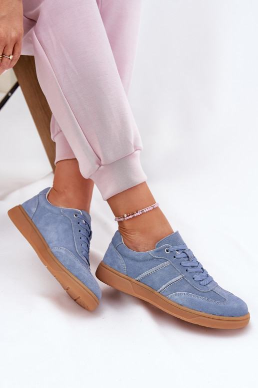 aus INildleder Niedrig Sneakers Stilvollllschuhe Feminin blaue Farbe Paliana