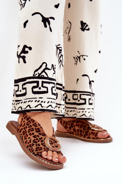 Flache Sandalen mit Leopardenmuster... Flache Sandalen mit Leopardenmuster...