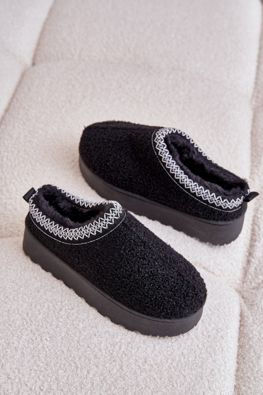 Damen schwarze Plattform-Schneestiefel Damen schwarze Plattform-Schneestiefel