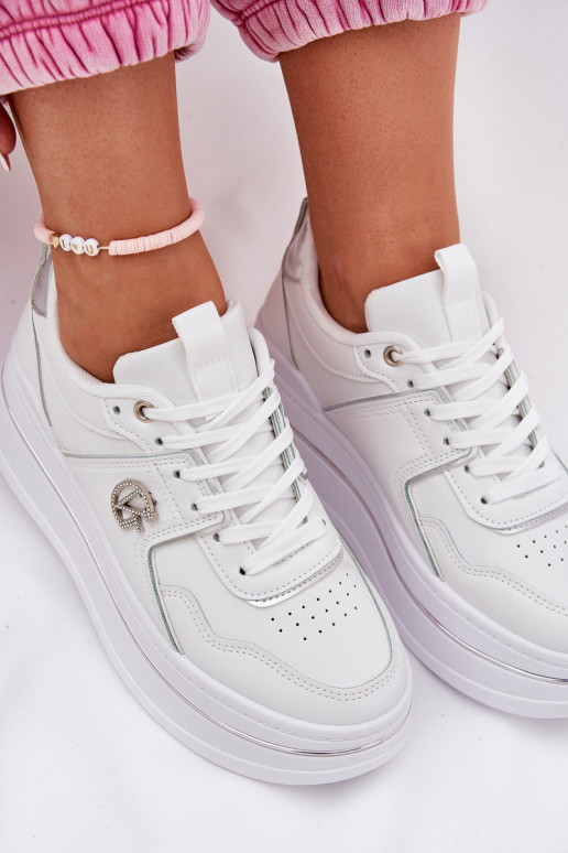 Damen weiße Sneakers mit Plateau Damen weiße Sneakers mit Plateau