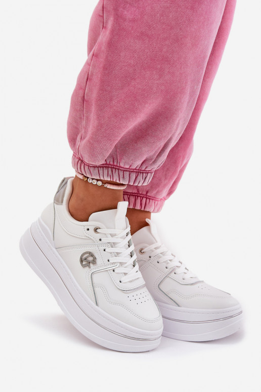 Damen weiße Sneakers mit Plateau Damen weiße Sneakers mit Plateau