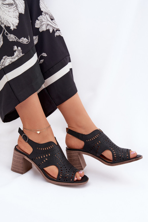 mit durchbrochenen Elementen Damen-Sandalen mit hohen Absätzen schZuarze Farbe Tosine mit durchbrochenen Elementen Damen-Sandalen mit hohen Absätzen schZuarze Farbe Tosine