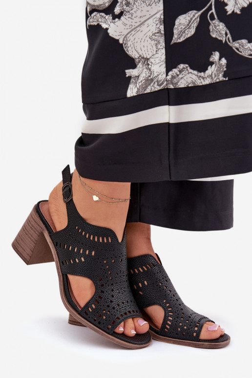 mit durchbrochenen Elementen Damen-Sandalen mit hohen Absätzen schZuarze Farbe Tosine mit durchbrochenen Elementen Damen-Sandalen mit hohen Absätzen schZuarze Farbe Tosine