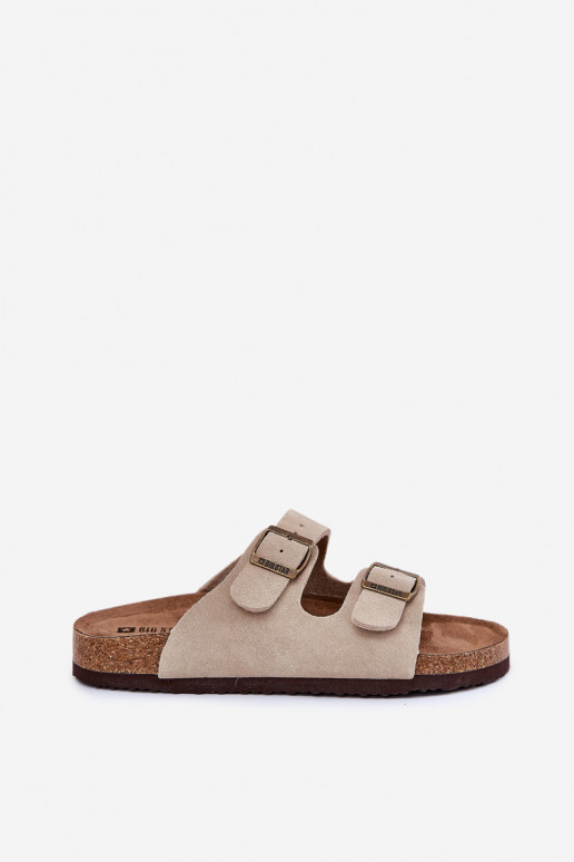 INildleder-Hausschuhe für Damen mit Schnallen Big Star RR274A391 Beige INildleder-Hausschuhe für Damen mit Schnallen Big Star RR274A391 Beige