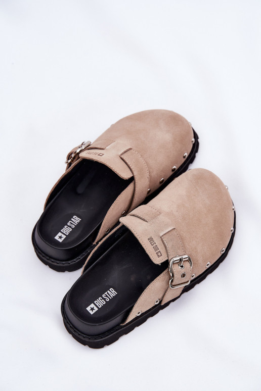 INildlederpantoffeln Verstopfungen Feminin mit einer Plattform Big Star RR274A376 Beige INildlederpantoffeln Verstopfungen Feminin mit einer Plattform Big Star RR274A376 Beige